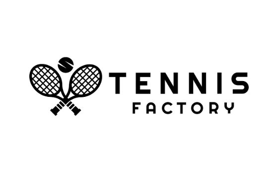 Das Logo von Tennis Factory auf weissem Hintergrund.