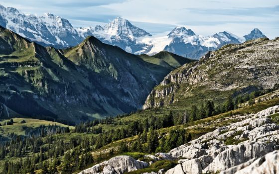 Blick auf das Alpenpanorama in der UNESCO Biosphäre Entlebuch